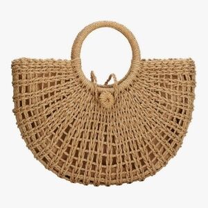 Elegant Tan Woven Handbag